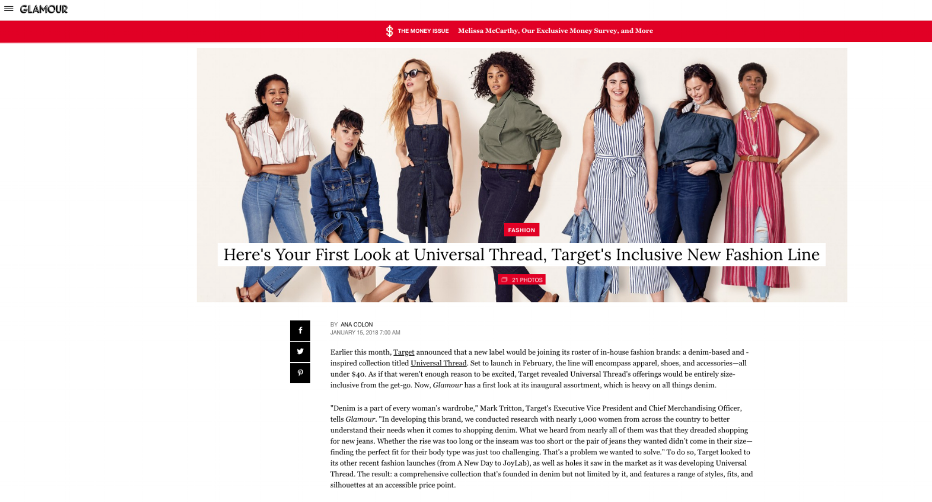 Glamour.com featured the Roll Top Buckle Bag in "Here's Your First Look at Universal Thread, Target's Inclusive New Fashion Line"
