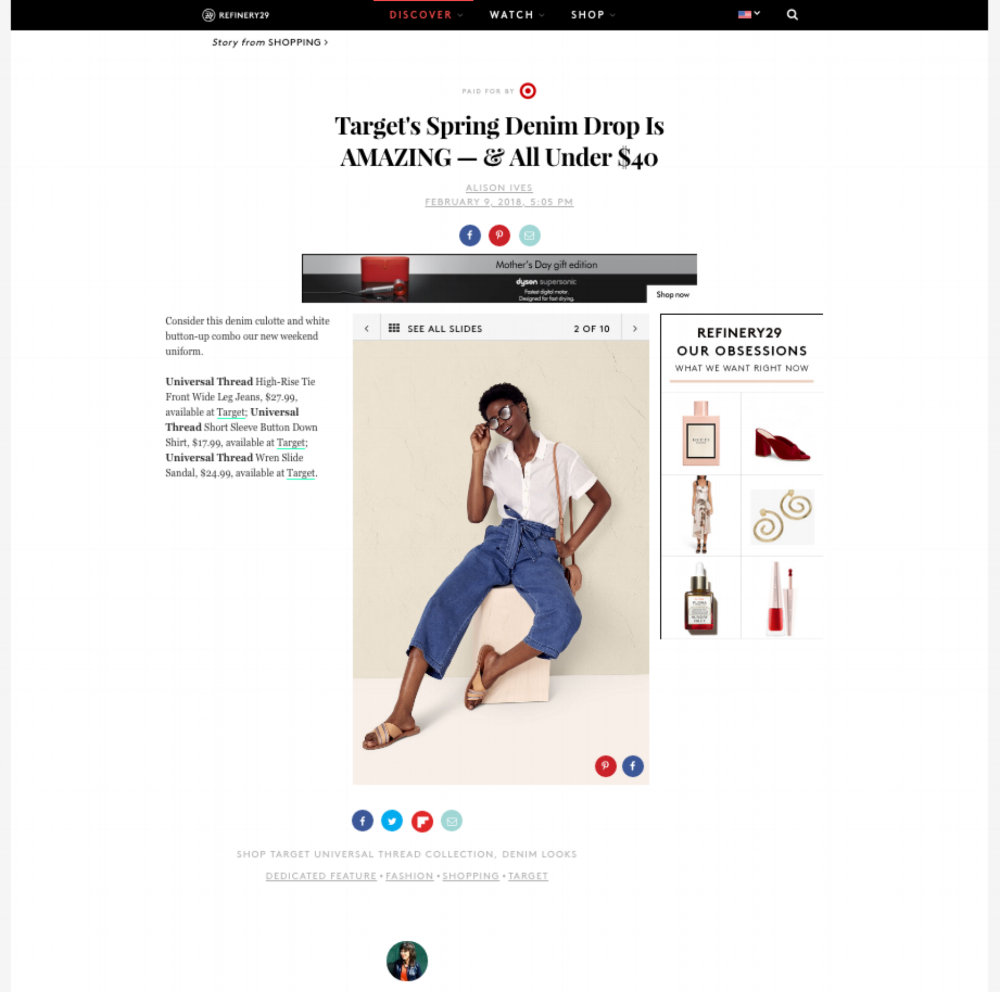 Refinery29 featured the Saddle Bag in “Target’s Spring Denim Drop is AMAZING - & All Under $40”